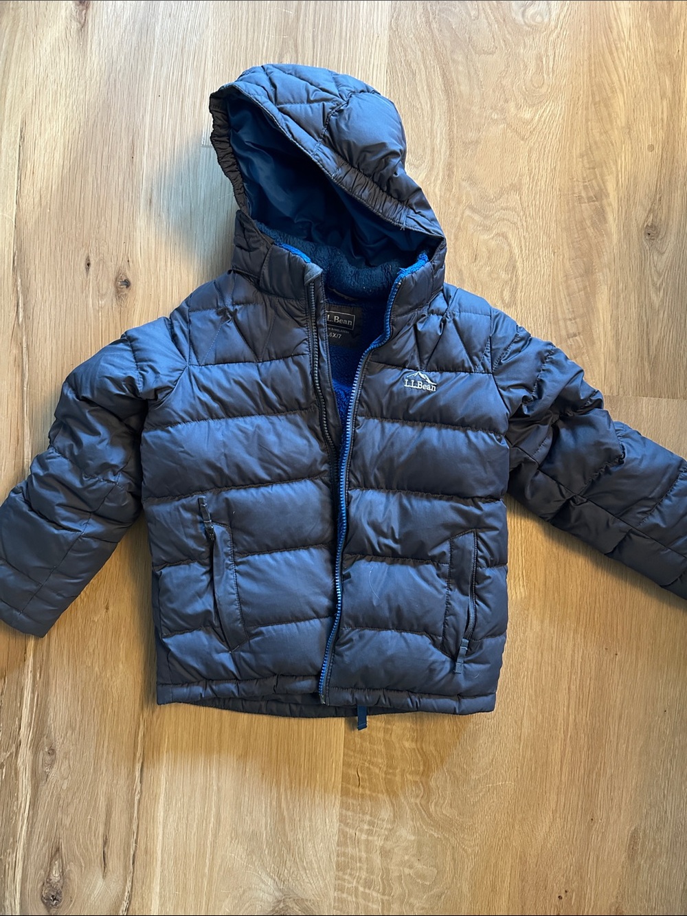 L.L. Bean Boys' Navy Blue Hooded Puffer Jacket
